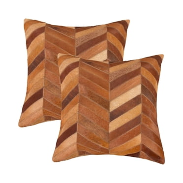 TORINO CHEVRON COWHIDE PILLOW 18"X18" 2-PACK