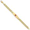 thumbnail image 2 of Bracelet Médical en Or Jaune 14K Forme Diamant Doux Émail Rouge, 2 of 3