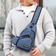 thumbnail image 4 of Fashion Mens Bag Pouch Backpack Dark Blue, 4 of 8