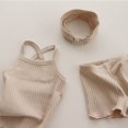 thumbnail image 4 of WEIYLL Girl'S Pajama Sets Childrens Ribbed Suspender Baby Home Female Baby Light Yellow Outfit Suit Size 73, 4 of 7