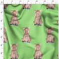 thumbnail image 3 of Soimoi Green Poly Georgette Fabric Pig Animal Printed Craft Fabric by the Yard 52 Inch Wide, 3 of 5