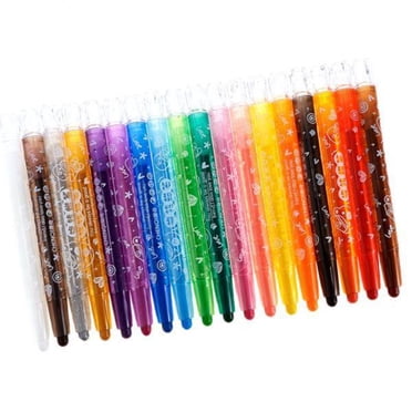 MesaSe 18 Couleurs/ensemble Lot de Dessins Craies de Cire Torsadables Sans Pelage Non Toxiques Craies de Cire Inodores Torsadables Craies de Cire de Coloration Lisses Fournitures Scolaires