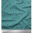 thumbnail image 1 of Soimoi Blue Cotton Duck Fabric Insect & Texture Print Sewing Fabric BTY 42 Inch Wide, 1 of 2