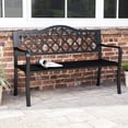 thumbnail image 4 of Costway Banc de Patio 50,5 Pouces Banc de Jardin en Métal à Lattes pour 2-3 Personnes Causeuse Style Parc, 4 of 10