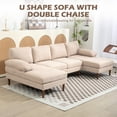 thumbnail image 4 of HOMCOM Canapé en Forme de U avec Double Méridienne pour Salon, Beige, 4 of 10