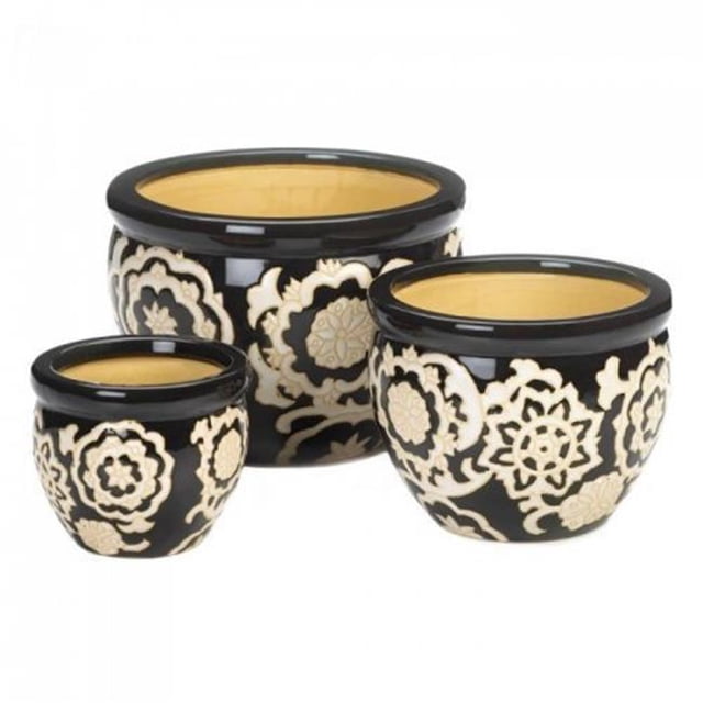 Summerfield Terrace 10018723 Floral Nights Ceramic Planter Set
