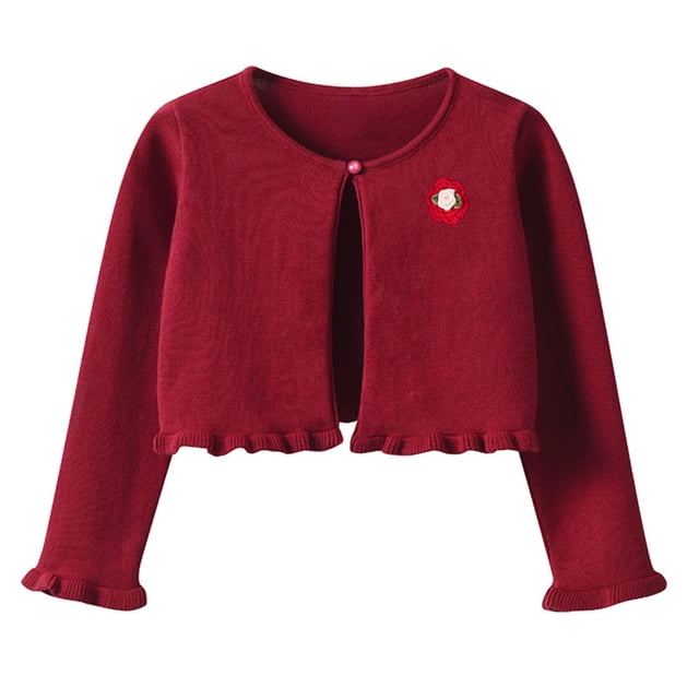 Dealovy Baby Girls Clothes Toddler Long Sleeve Cardigans Spring Summer Knitted Casual Shrug Cropped Tops