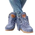 thumbnail image 2 of Nouvelles Bottines Rétro en Daim pour Femmes Chaussures de Luxe Mates avec Franges Chaussures de Mode Rétro en Daim Chaussures de Luxe Mates avec Franges Bottines à la Mode pour Femmes (Noir 43), 2 of 2
