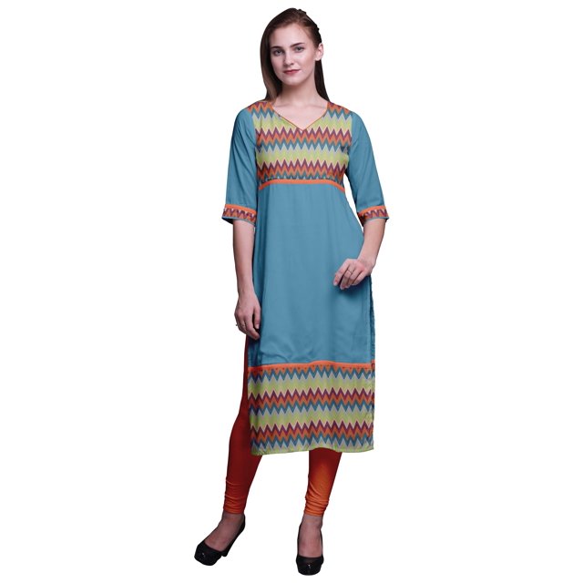 Bimba Robes Tuniques Droites Imprimées pour Femmes Vêtements Indiens Imprimés
