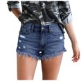 thumbnail image 1 of Birdeem Womens Stretchy Denim High-Waist Shorts Frayed Ripped Shorts with Pockets Pants, 1 of 7