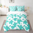 thumbnail image 2 of YST Teal Cowhide Comforter Set, Full Size, 7-Piece, Teal, Cow Print, Bedding Set, Full, 2 of 5