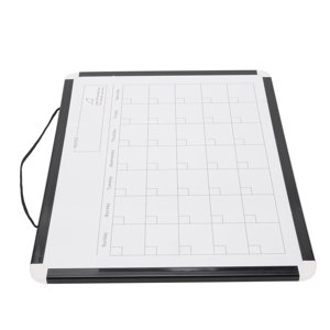 Calendrier mensuel Dry Effase Whiteboard, facile d'effacer le calendrier magnétique White Board avec cadre en aluminium noir pour la maison