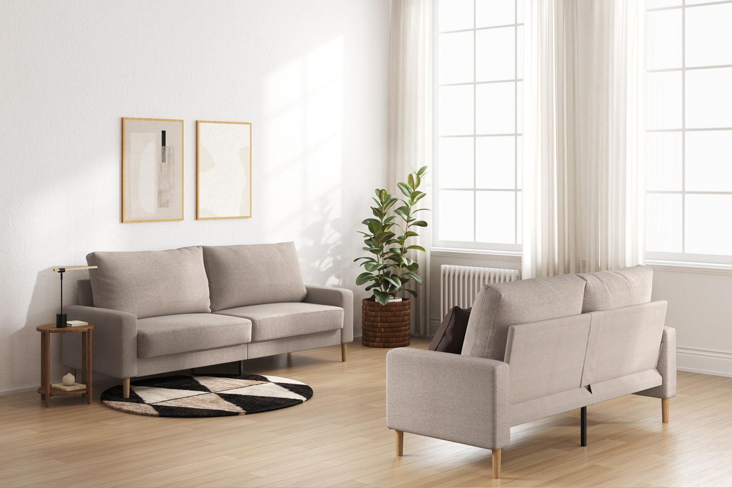 Zinus Colton 76 inch 3 Seat Upholstered Sofa Couch