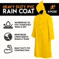 thumbnail image 4 of Heavy Duty Yellow Rain Coat – .35mm PVC 48in Raincoat Jacket with Detachable Hood - Waterproof Slicker - Storm Weather  Raining  Fishing  Wet Work Conditions - Small - by Xpose Safety, 4 of 6