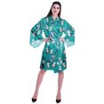 thumbnail image 2 of Moomaya Printed Womens Kimono Sleeve Robes Satin Silk Getting Ready Bridal Robe Coverup, 2 of 7