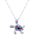 thumbnail image 2 of RYRDWP Collier Bijou Incrustation Opale Tortue de Mer Océan Bleu Feu, 2 of 5