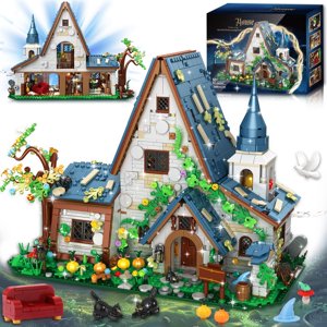 FliCineCrt Magic Stone Maison Block Set 8-12 pour fille, Créateur Architecture Kit de construction de maison, modèle de jouet de maison pour les enfants, idée cadeau pour les garçons