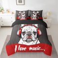 thumbnail image 2 of YST Hippie Pug Cartoon Dog 7-Piece Bed in a Bag Set, Queen (7 Count), 2 of 4