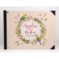 thumbnail image 3 of Darling Souvenir Mariage Livre d'or Hardbound couverture, feuilles roses Couronne et oiseaux, 9 x 12 pouces, 3 of 5