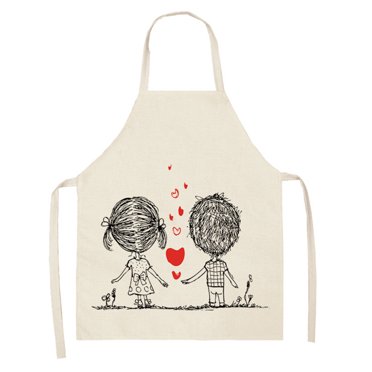Amzcrzy Apron 1Pc Parent Adult The Family Kitchen Valentine'S Day Print Linen Family Aprons Apron Apron Funny Gifts Aprons forCooking