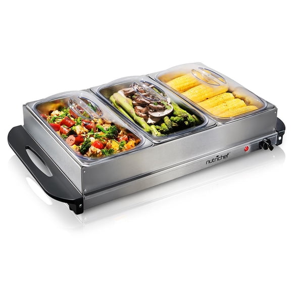 NutriChef PKBFWM33 Réchauffe-Plat Électrique à Écran Tactile Froid pour Buffet