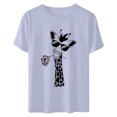 thumbnail image 4 of Birdeem Women Girls Plus Size Print Tees Short Sleeve Round Neck T Shirt Blouse Tops, 4 of 6