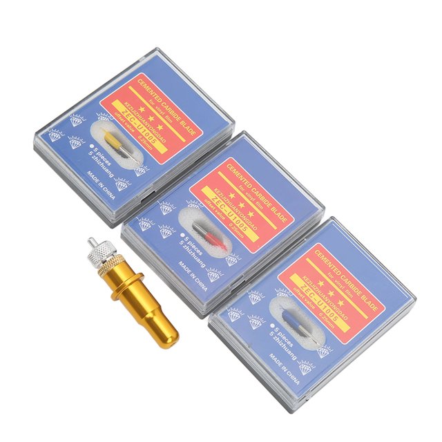 Vinyl Cutter Blades, Tungsten Steel Cutting Plotter Knife Holder Kit 3 Types Blades For Wood