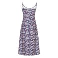 thumbnail image 4 of drppepioner Robe d'Été Femme Grande Taille Liquidation Mode Femme Camis Sans Manches Col en V Combinaison Imprimé Floral Robe Fendue de Plage, 4 of 7
