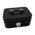 thumbnail image 1 of Lipstore Cash Box with Lock Case with Top Handle Portable Souvenir Box Treasure Chest Black, 1 of 10