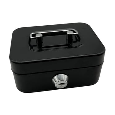 Lipstore Caisse avec Serrure Étui avec Poignée Supérieure Boîte Souvenir Portable Coffre au Trésor Noir
