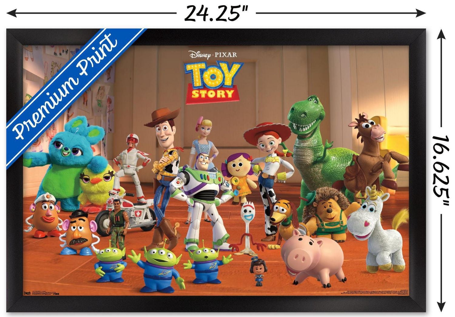 Disney Pixar Toy Story 4 - Collage Wall Poster, 22.375" x 34" Framed