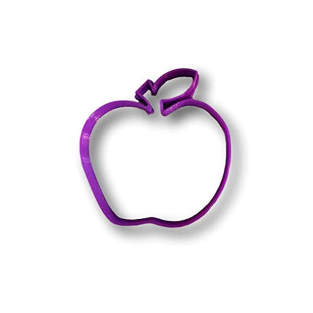 Emporte-pièce Apple, Outil de Cuisson de 3 Po avec Bords Tranchants et Fini Violet Vif. Fabriqué en Matériau Sans Danger pour les Aliments et Imprimé 3D pour la Précision, Idéal pour Créer des Biscuits en Forme de Pomme avec une Profondeur de 1/2 Po. Lavage à la Main Seulement.