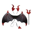 thumbnail image 2 of yingyy Halloween Devil Costume Set with Horns Pretend Party Props Carnival Play for Red Universal, 2 of 6