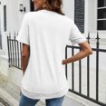 thumbnail image 4 of Pompotops Mode Femmes Été Décontracté Ample Manches Courtes Pull T-Shirt Blouse Unie, 4 of 8