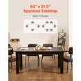 thumbnail image 4 of VEVOR 63in Rectangle Dining Table Wood Kitchen Table for 4-6 Person Black (Only Table), 4 of 9