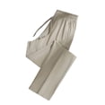 thumbnail image 1 of Womens Pants Sports Quick Dry Solid Drawstring Daily Straight Wide Leg Pant Clearance Slacks For Women Khaki XL, 1 of 3