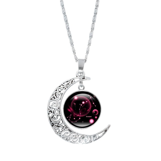 ZZkhGO Collier Constellation, Bijou Chaîne Pendentif Zodiaque, Cadeau en Verre Allié pour Femme Maman