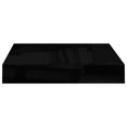 thumbnail image 3 of vidaXL Floating Wall Shelf High Gloss Black 23x23.5x3.8 cm MDF, 3 of 4