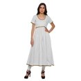 thumbnail image 1 of Moomaya Robe en Coton pour Femmes Décontractée d'Été à Fente avant Unie à Manches Courtes Kurta, 1 of 6