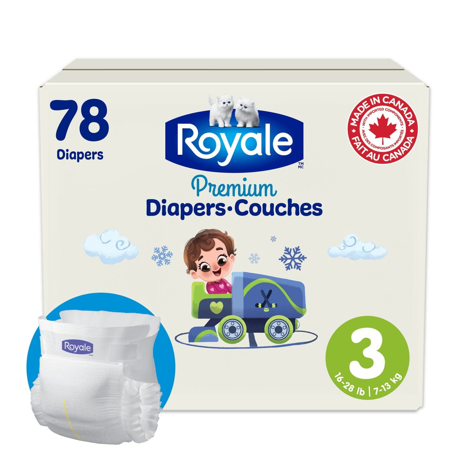 Royale Premium Diapers, Super Pack, Disposable Baby Diapers