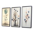thumbnail image 3 of Designart "Vintage Illustration Geometric Tree of Wisdom II" Modern Geometric Framed Wall Art Set Of 3 - Blue Abstract Frame Gallery Set For Office Decor, 3 of 6