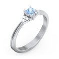thumbnail image 3 of Birthstone Heart Ring with Shoulder Accents - Blue Topaz (December), 3 of 4