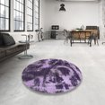 thumbnail image 3 of Ahgly Company Tapis d'Intérieur Carrés Abstraits Violets Abstraits pour Aire, 4 Pieds Carré, 3 of 6