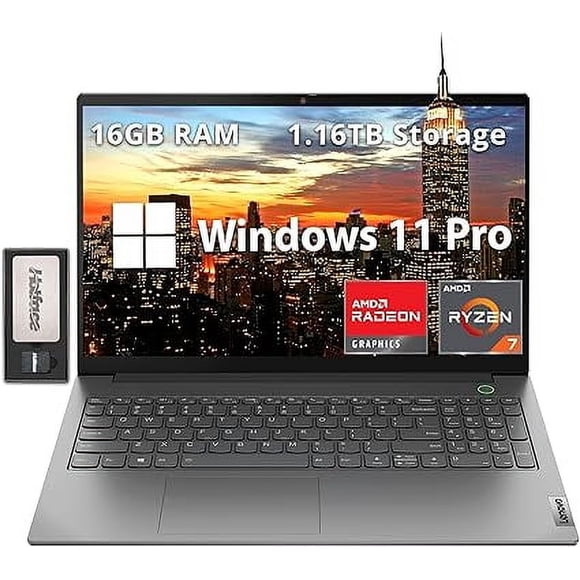 Lenovo ThinkBook 15 G4 15.6" FHD Laptop, AMD Ryzen 7 5825U, 16GB RAM, 1.16TB Storage (1TB SSD+160GB Docking Station Set), Backlit Keyboard, FHD Webcam, Fingerprint Reader, Win 11 Pro, Grey