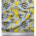 thumbnail image 1 of Soimoi Yellow Modal Satin Fabric Leopard & Wild Animal Skin Decor Fabric Printed BTY 42 Inch Wide, 1 of 3