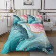 thumbnail image 1 of Marble Bedspread Set For Girls Adults Stone Pattern Coverlet Set Marbling Fluid Texture Quilt Set King Size Watercolor Abstract Art Bed Set,Blue And Pink, 1 of 5