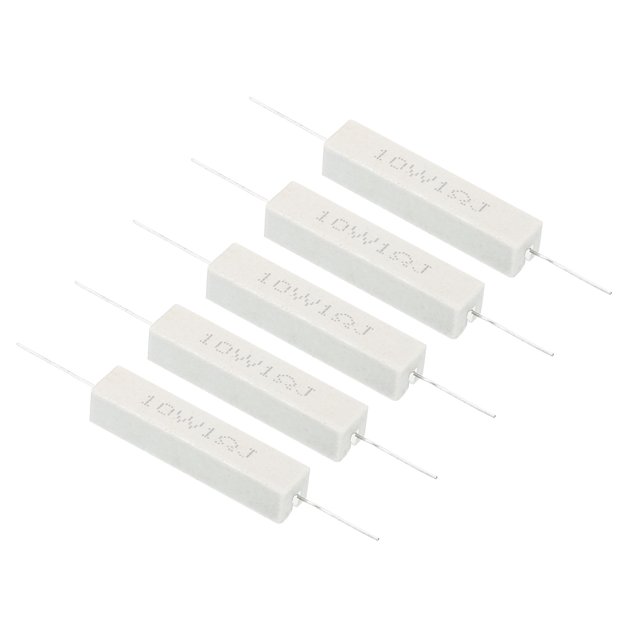 Unique Bargains 5Pcs 1 Ohm Resistors, 10W Ceramic Cement Resistor Power Cement Resistor Kit Tolerance 5% for Power Adapters Audio