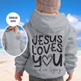 thumbnail image 2 of PMVFHDE Sweat-Shirt Fille Automne et Hiver Imprimé Lettre Col Rond Manches Longues Chandail à Capuchon Décontracté Gris, 4-5 Ans, 2 of 5
