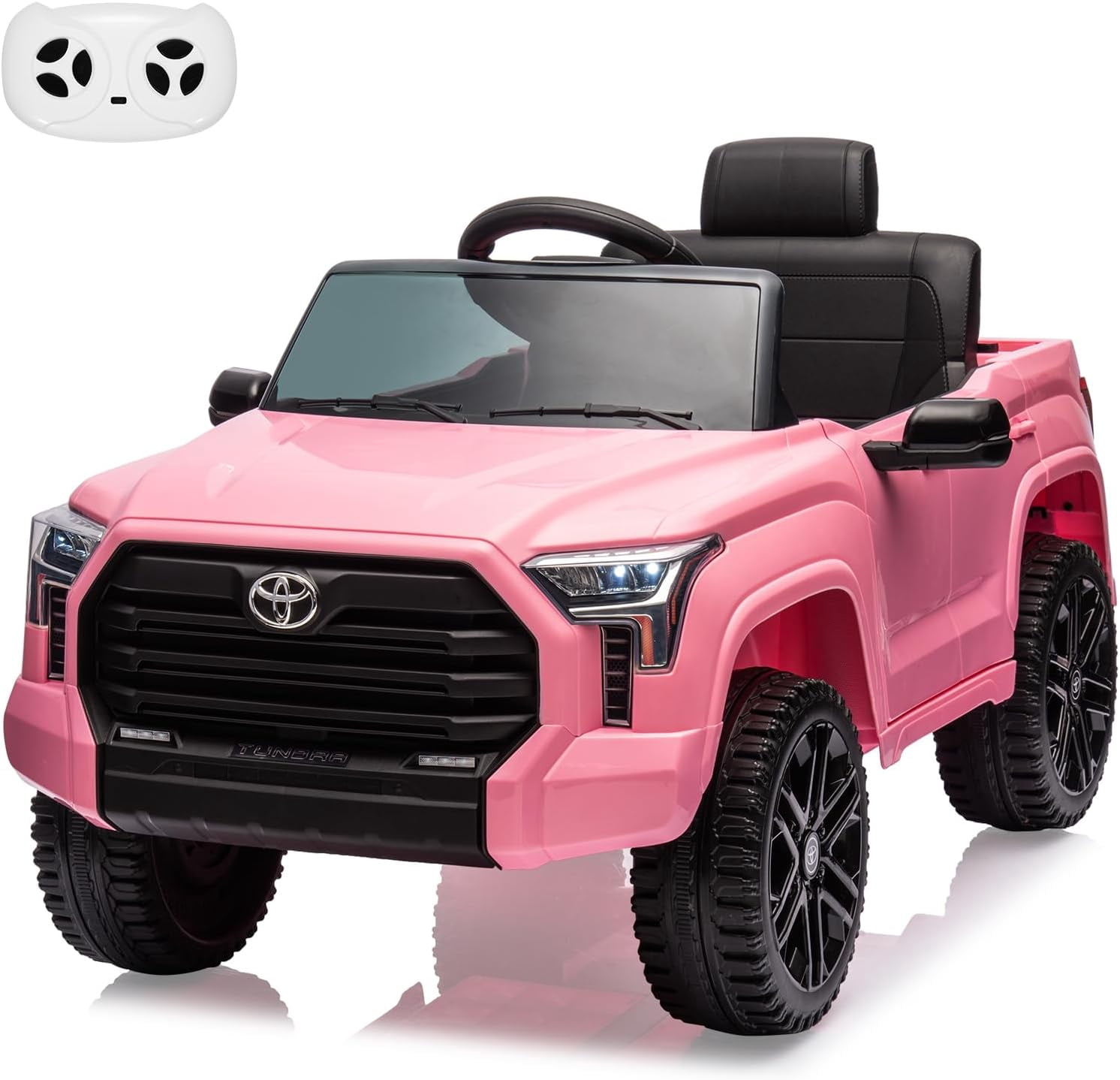 Toyota Tundra 12V Ride-On Truck with Remote Full Suspension 3 Speeds LED Lights Dual Motors Ages 3+ Pink
