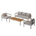 thumbnail image 1 of Cannes Aluminum Patio Sectional Set, White, 1 of 11